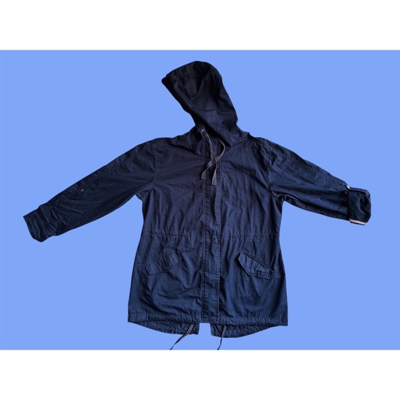 Debby Collection Jackets & Blazers - Sebby Collection Navy Blue Hooded Utility Jacket Style‎ ST7597 Size L